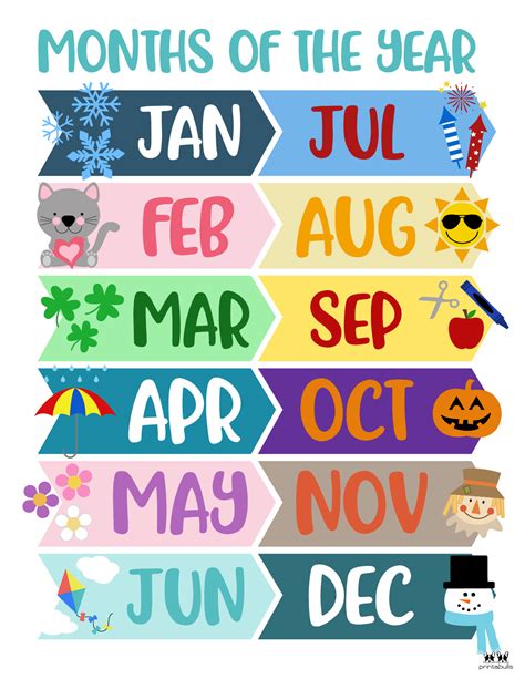Months Of The Year Free Printables